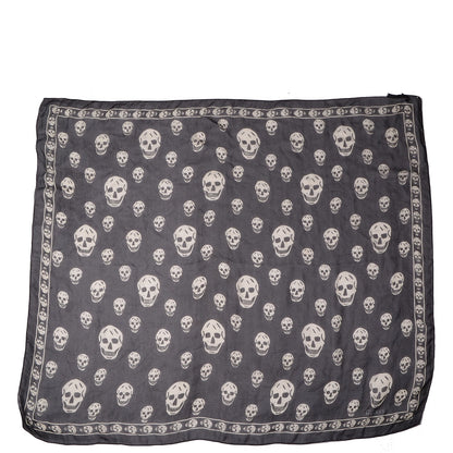 Alexander McQueen Silk Chiffon Skull Scarf Black 3 of 6