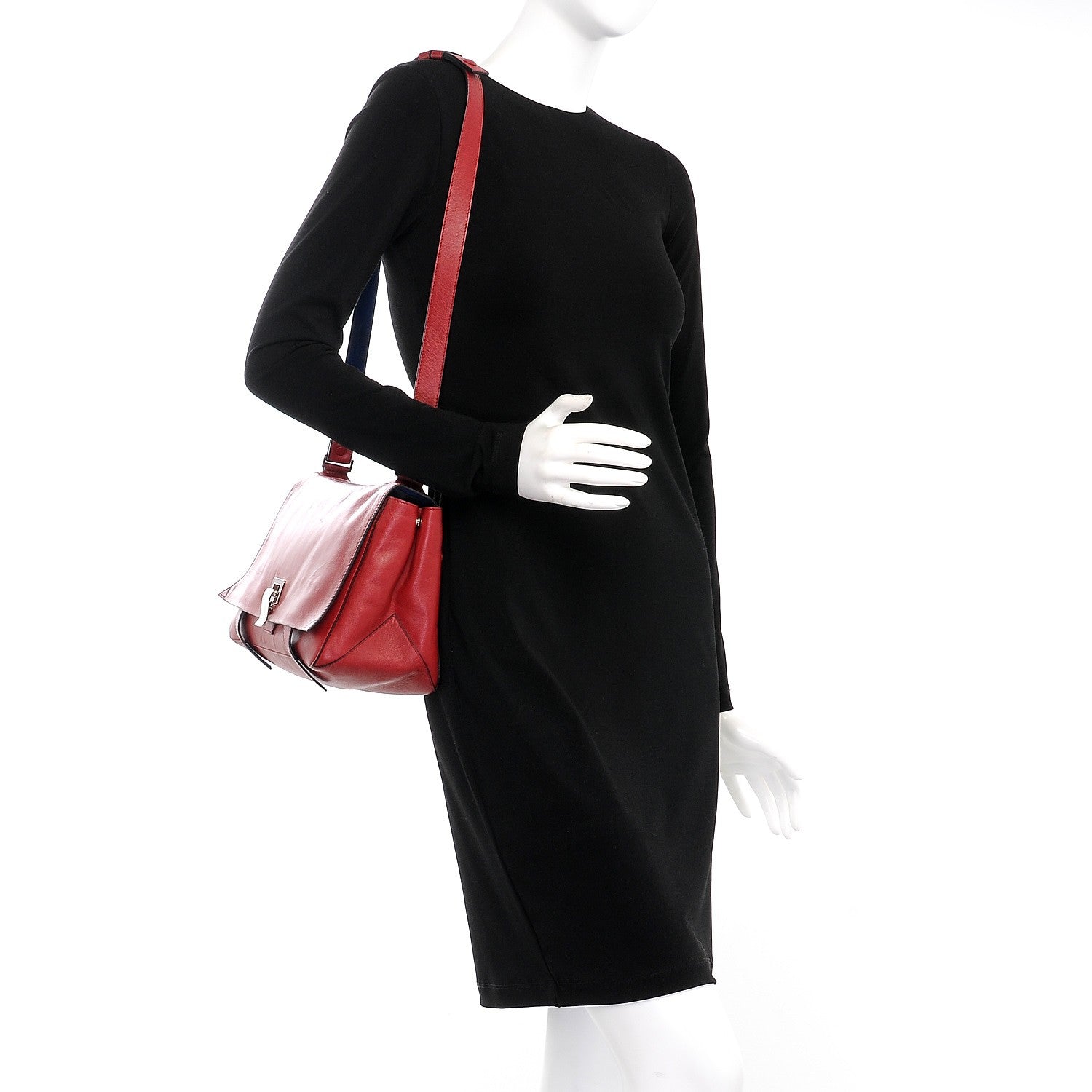 Proenza Schouler Calfskin Double Sided PS Courier Bag Red 2 of 7