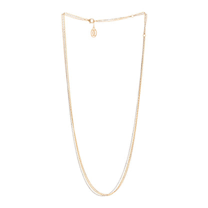 Cartier 18K Pink Yellow White Gold Three Chain Necklace 3 of 4