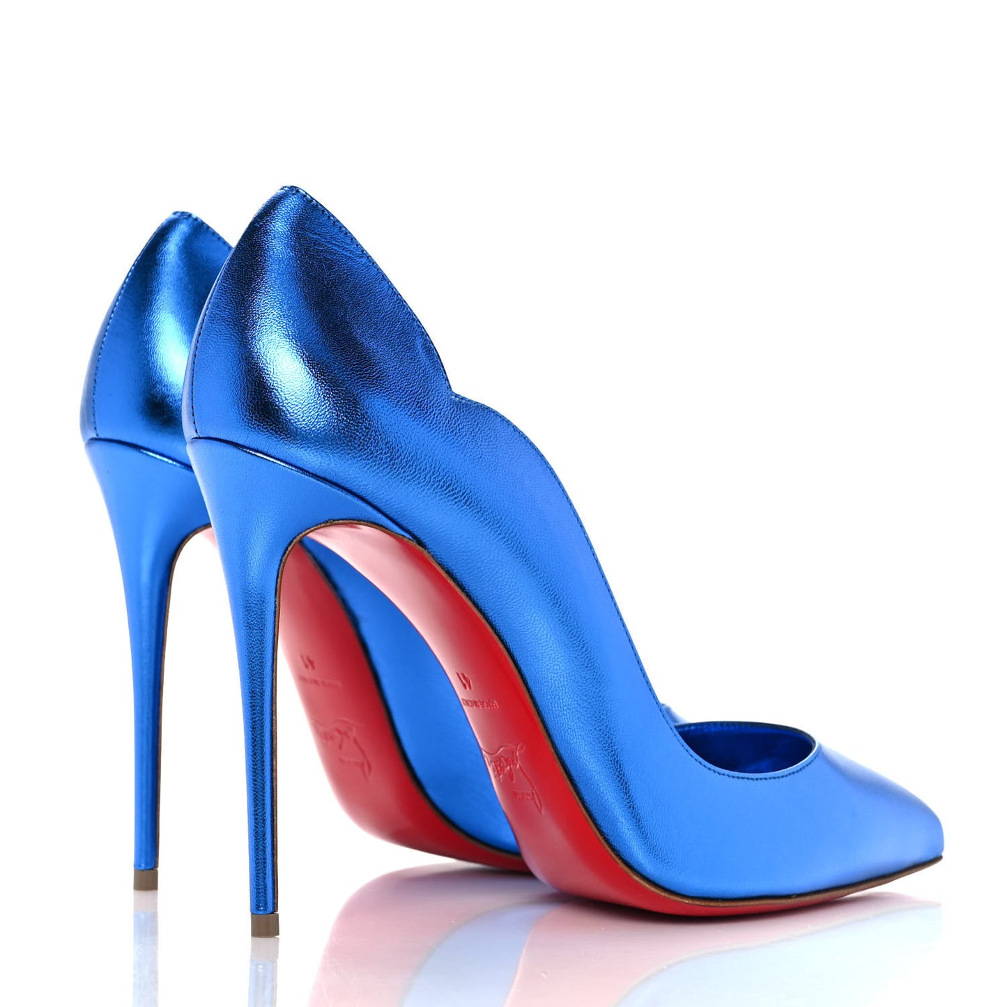 Metallic Patent Hot Chick 100 Pumps 41 Blue
