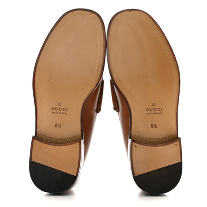 Gucci Harness Calfskin GG Tennis Embossed Mens Horsebit Loafers 8.5 Dark Brown 5 of 12