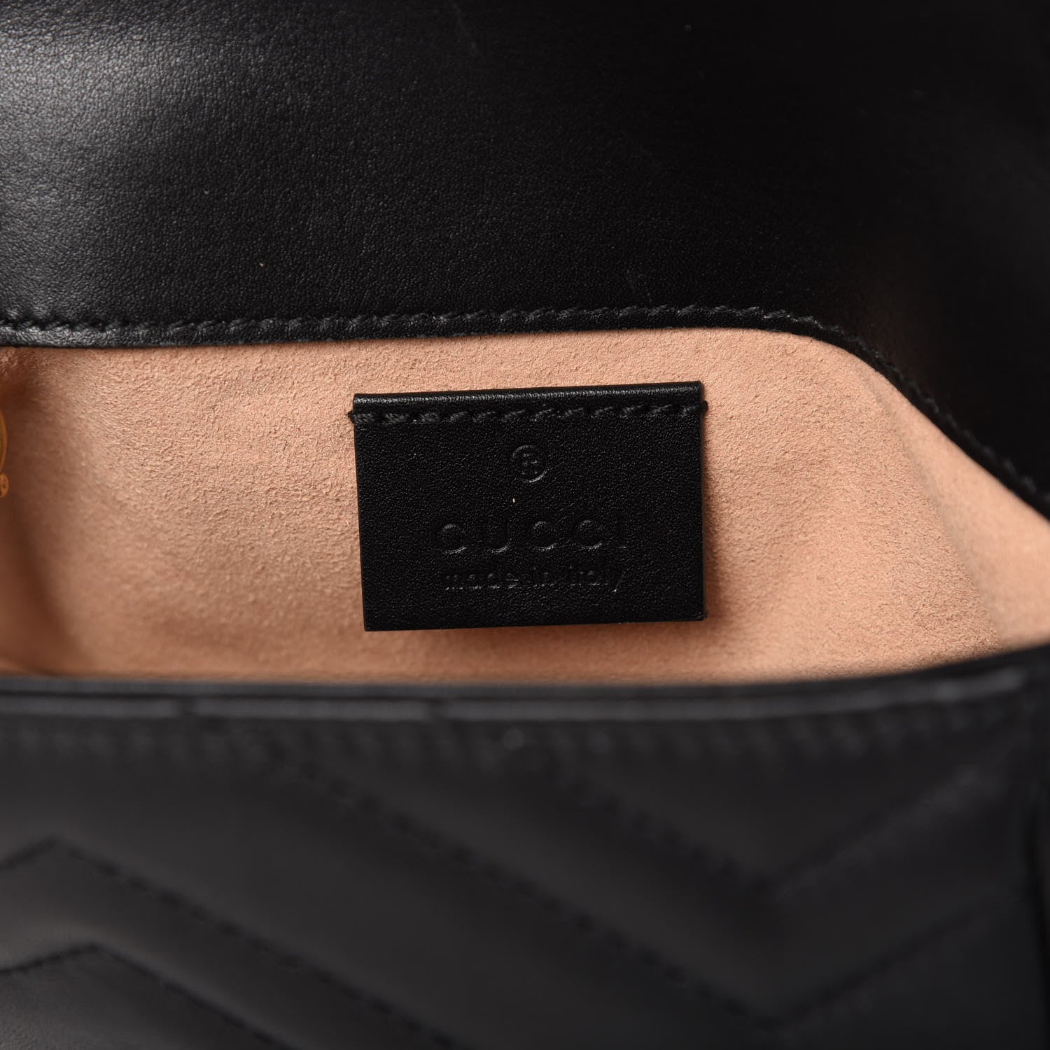 Gucci Calfskin Matelasse Super Mini GG Marmont Shoulder Bag Black 8 of 11