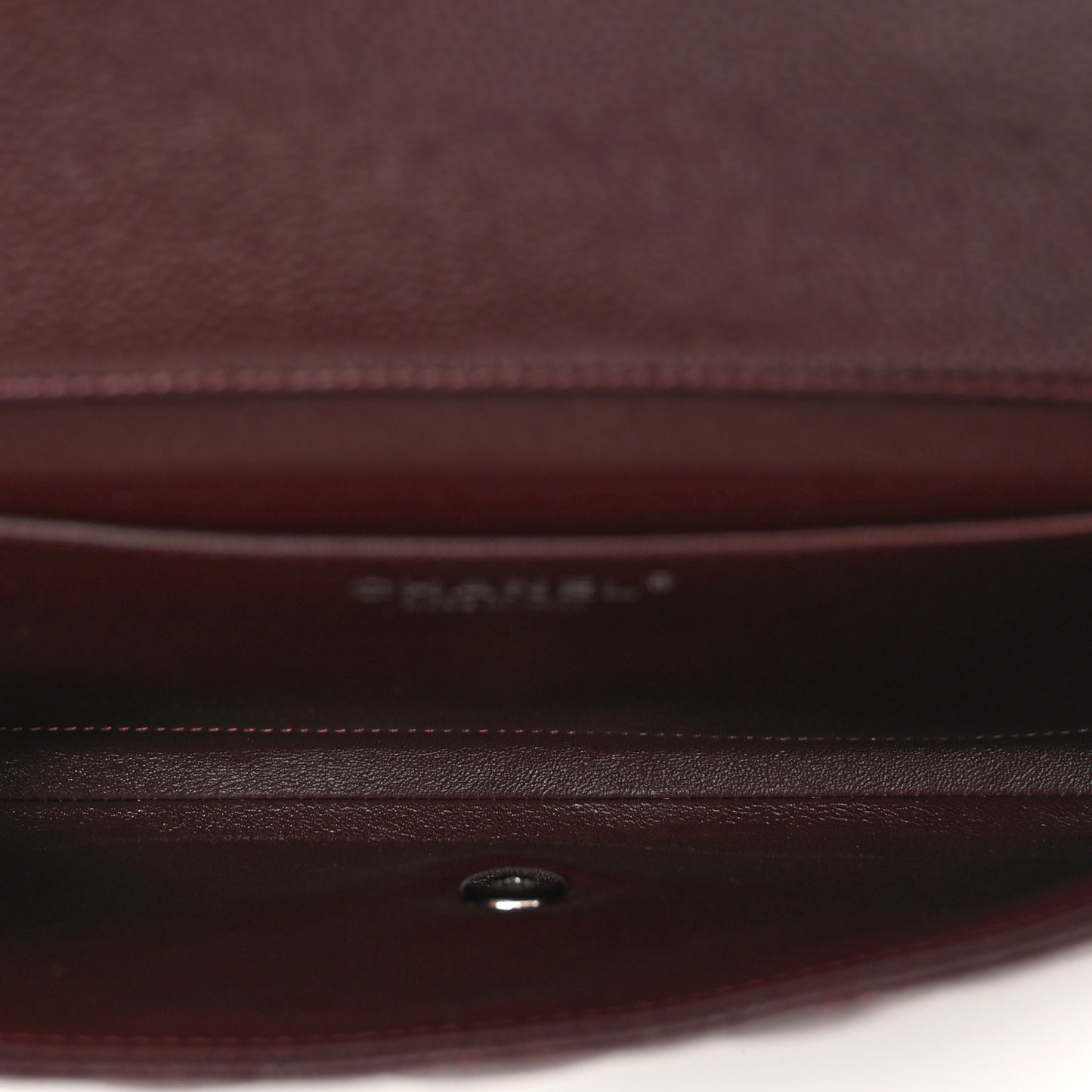 Caviar Quilted Clutch With Chain Flap Burgundy Burgundy