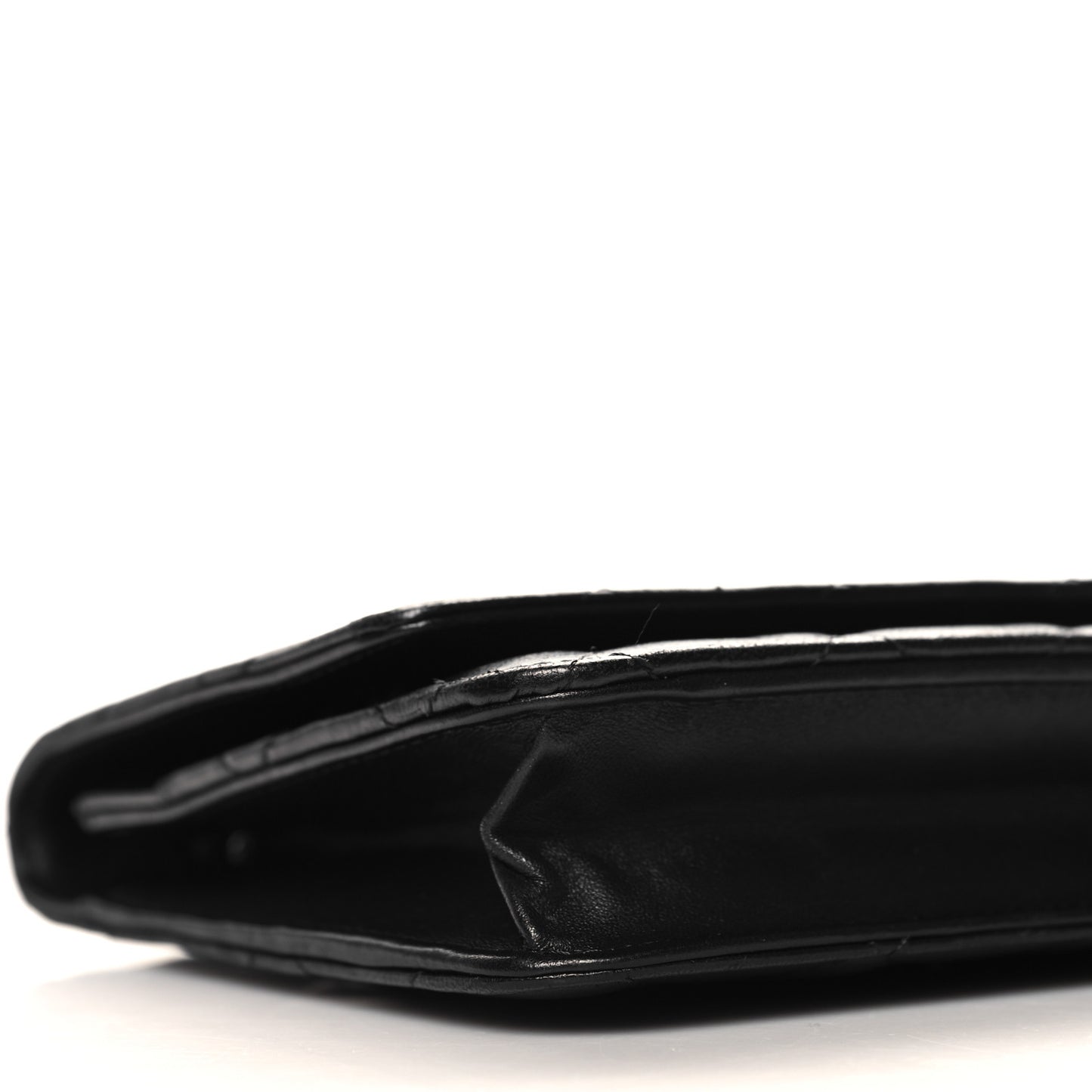 Lambskin Quilted Wallet On Chain WOC Black