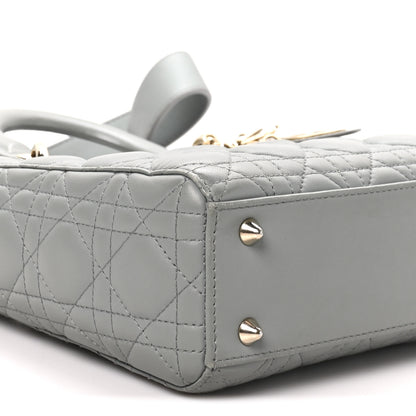 Christian Dior Lambskin Cannage Small My ABCDior Lady Dior Grey 9 of 10