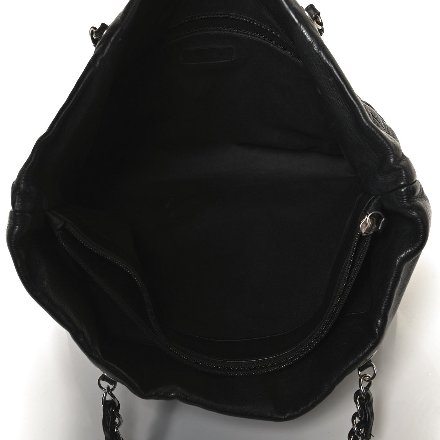 Calfskin Large Front Flap Tote Black