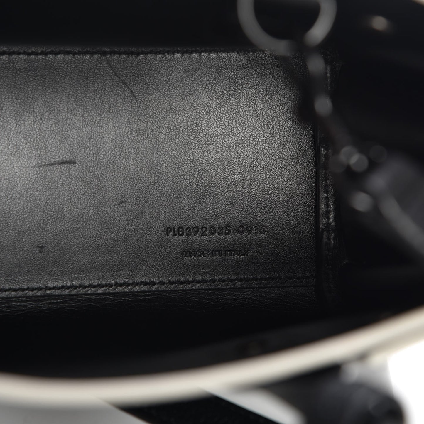 Grained Calfskin Nano Sac De Jour Black White