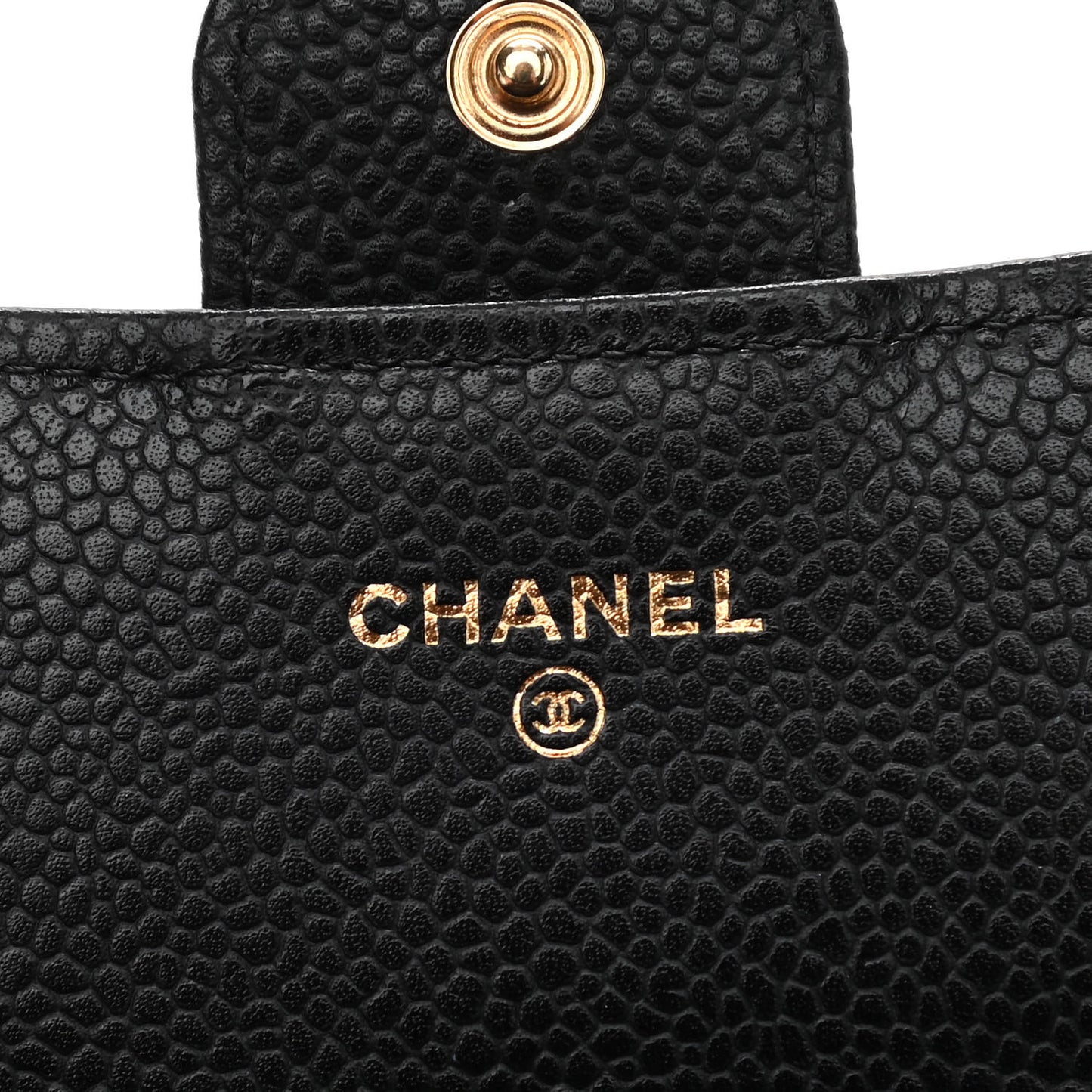 Caviar Quilted Large Gusset Flap Wallet Black