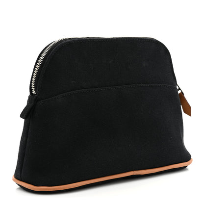 Hermes Cotton Canvas Mini Bolide Travel Cosmetic Pouch Black 3 of 9