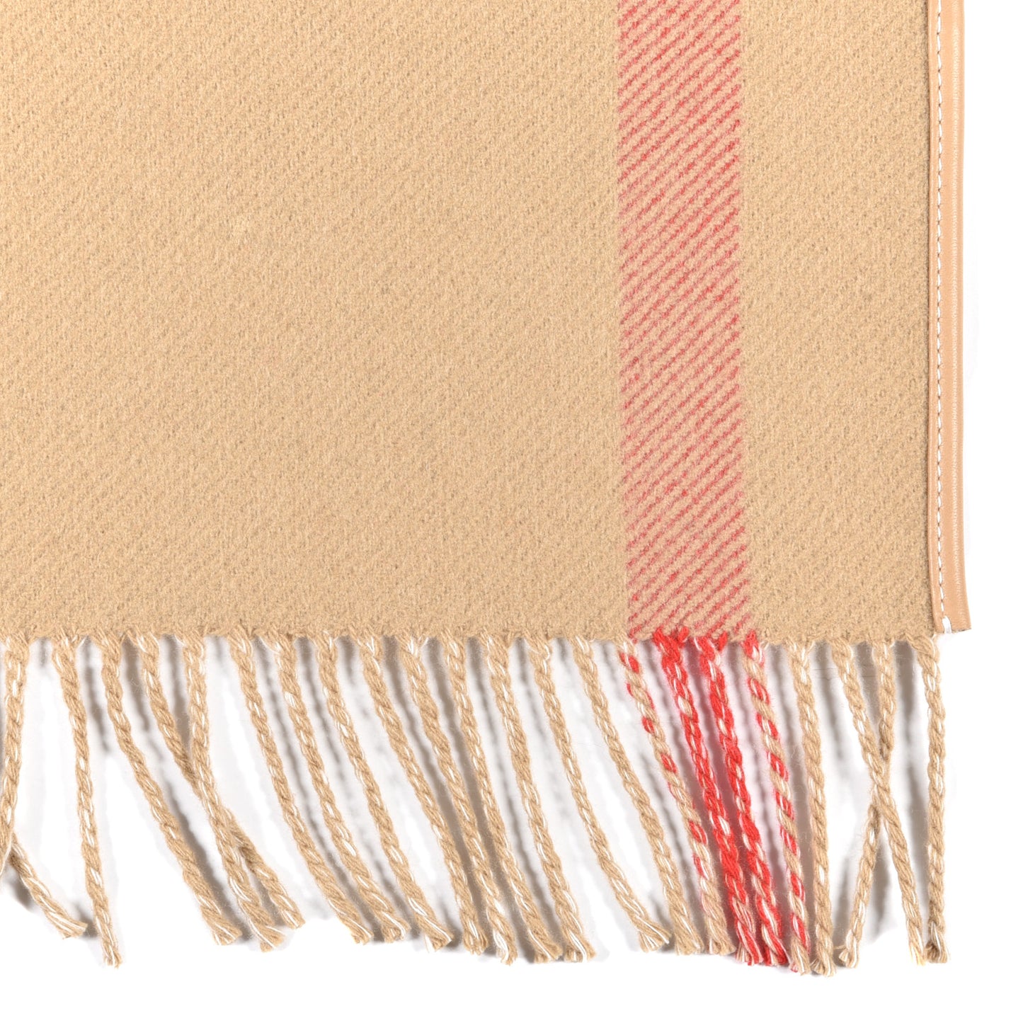 Cashmere TB Monogram Check Reversible Cape Scarf Archive Beige