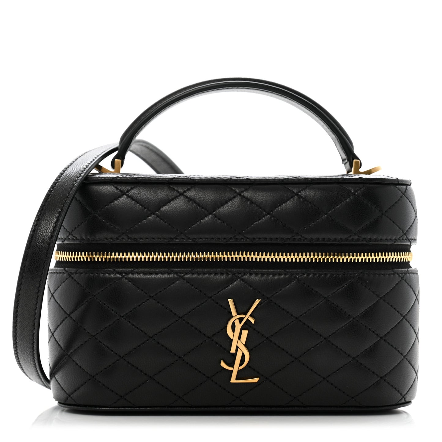 Lambskin Quilted Mini Gaby Vanity Case Black