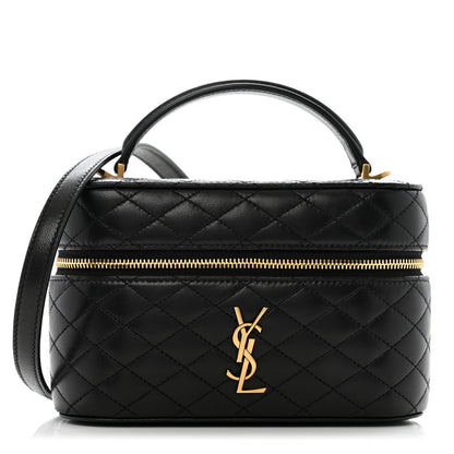 Saint Laurent Lambskin Quilted Mini Gaby Vanity Case Black 1 of 12