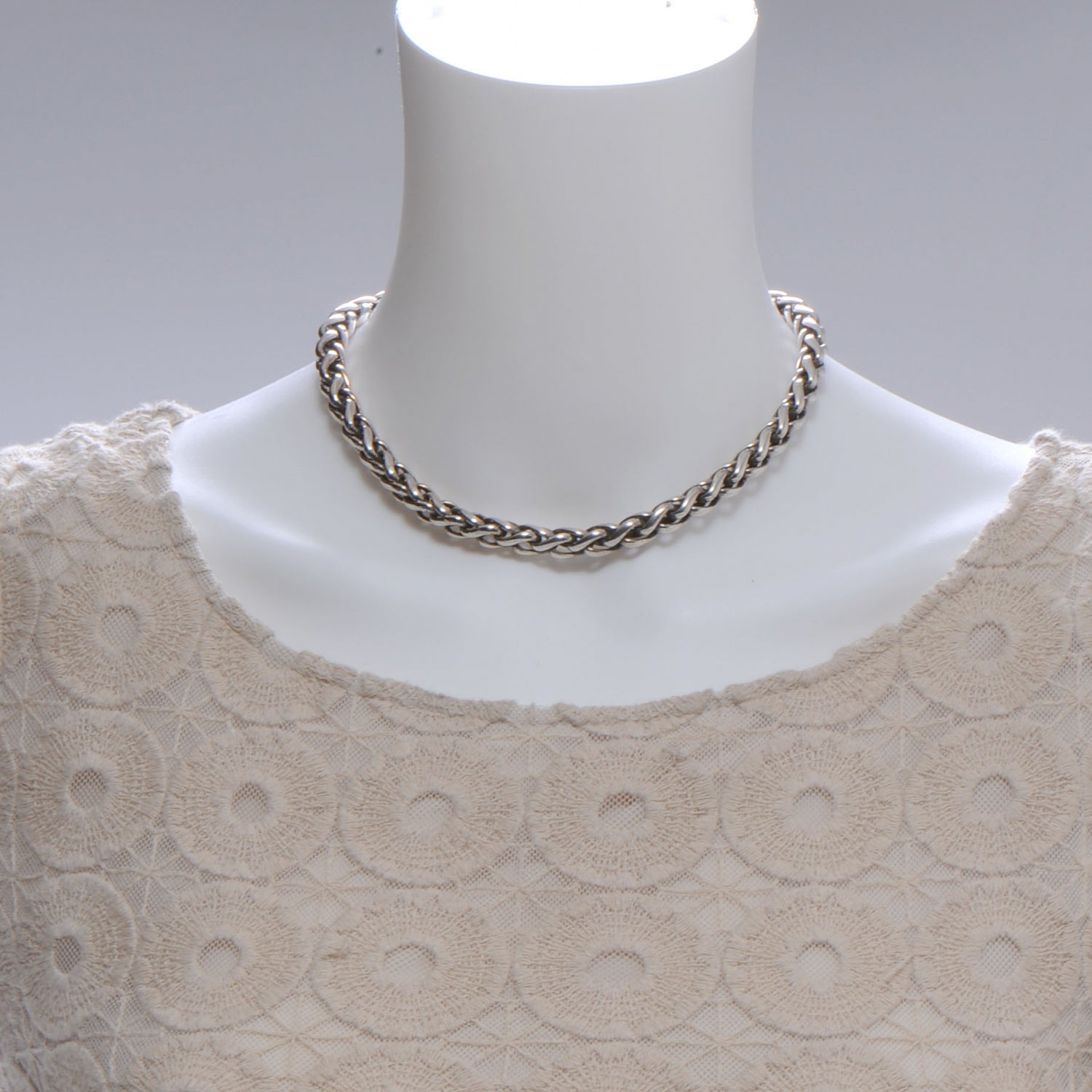 David Yurman 14K Gold Sterling Silver Wheat Chain Necklace 2 of 6