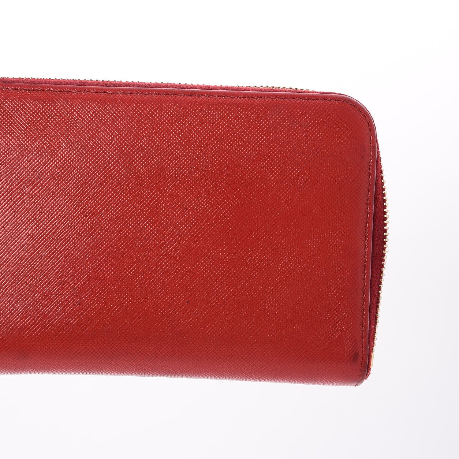 Prada Saffiano Fiocco Bow Zip Around Wallet Fuoco 12 of 12