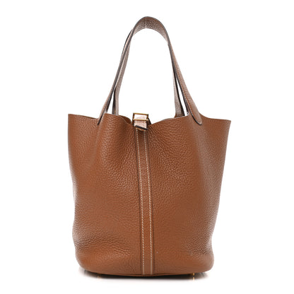 Hermes Taurillon Clemence Picotin 22 MM Gold 1 of 12