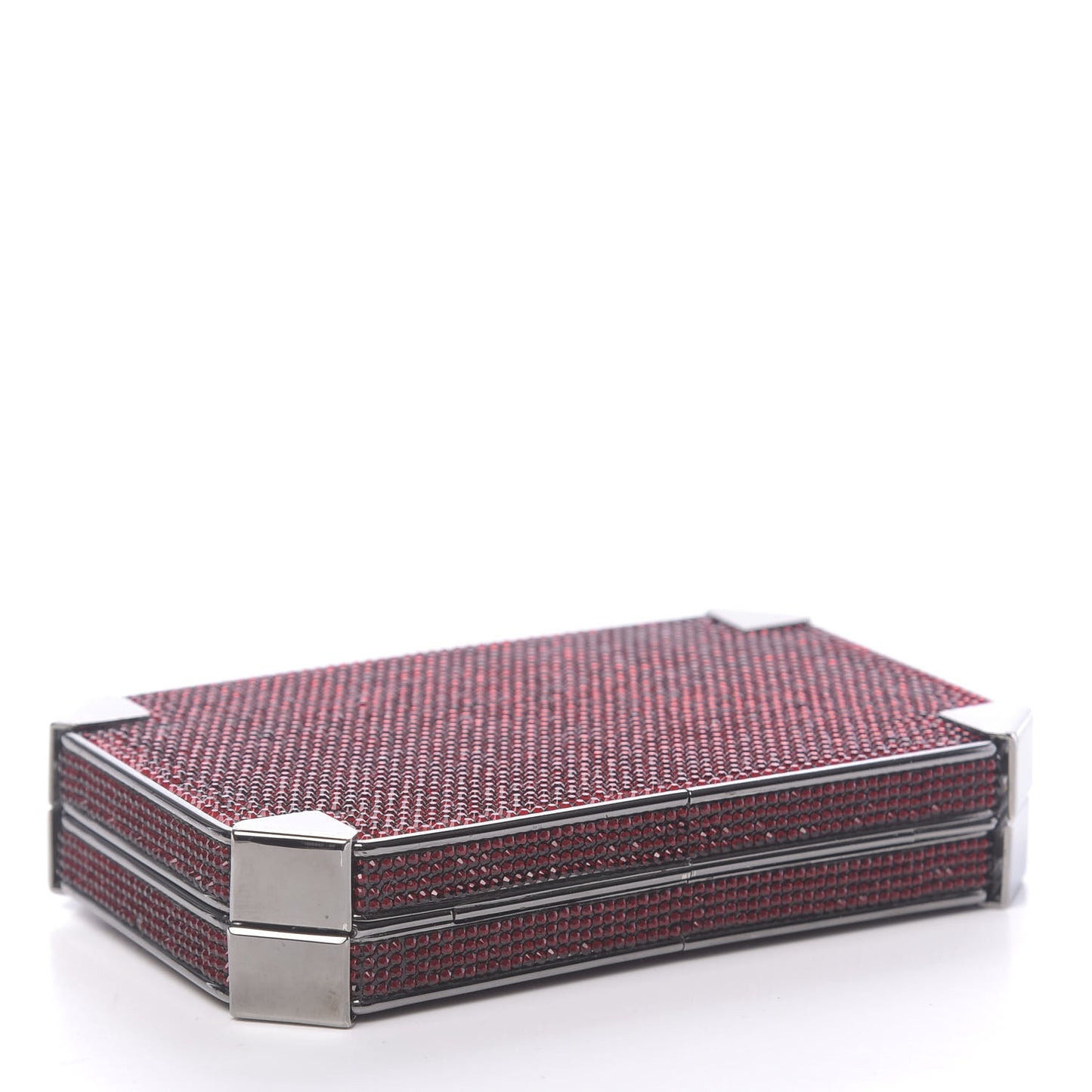 Crystal Minaudiere Clutch Crimson