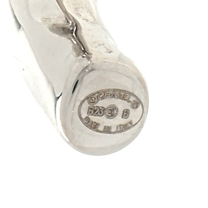 Chanel Pearl Crystal CC Heart Drop Earrings Silver 4 of 4