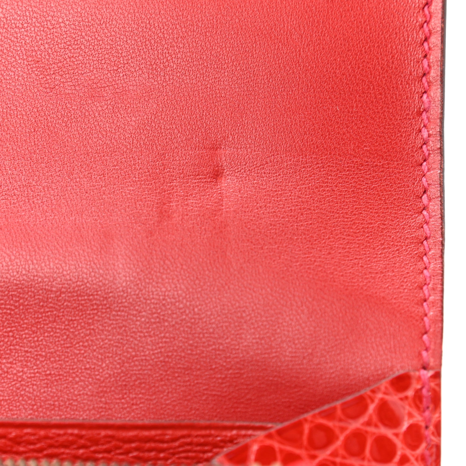 Hermes Shiny Alligator Constance Long Wallet Geranium 9 of 9