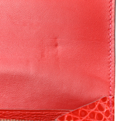 Hermes Shiny Alligator Constance Long Wallet Geranium 9 of 9