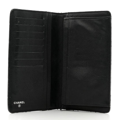 Chanel Distressed Caviar Stitched Yen Wallet Black 5 of 11