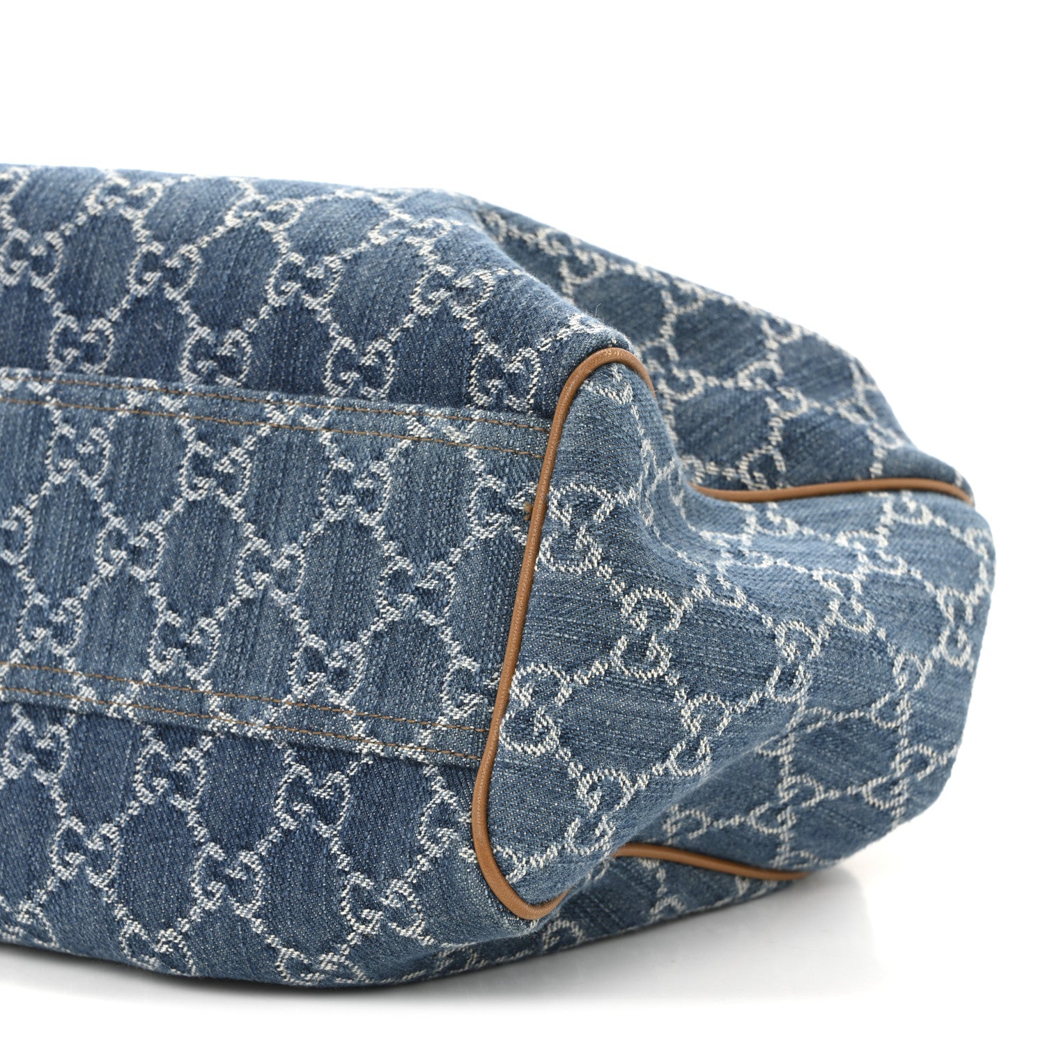 Gucci Denim Monogram Medium Sukey Tote Blue 10 of 12