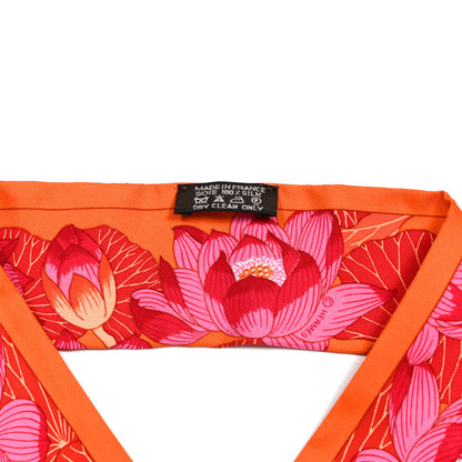 Hermes Silk Fleurs De Lotus Twilly Corail 4 of 4