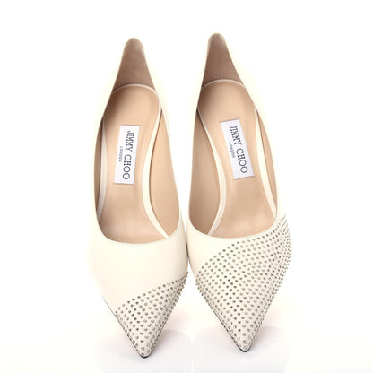 Jimmy Choo Calfskin Studded Love 85 Pumps 39.5 Latte Silver 5 of 10