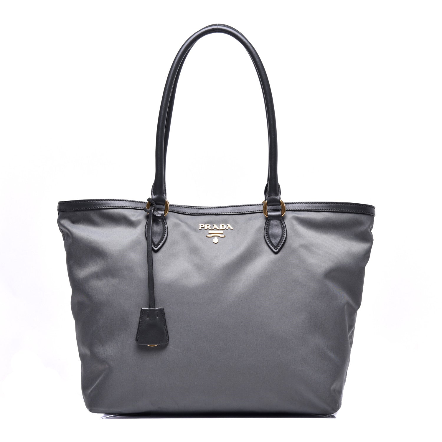 Prada Tessuto Nylon Soft Calf Shopping Tote Ardesia 1 of 8