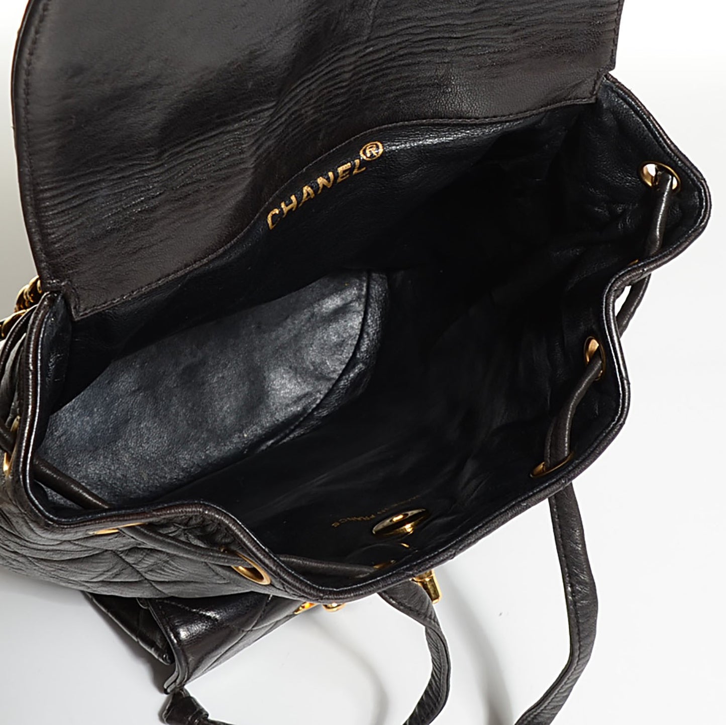 Lambskin Quilted Backpack Black