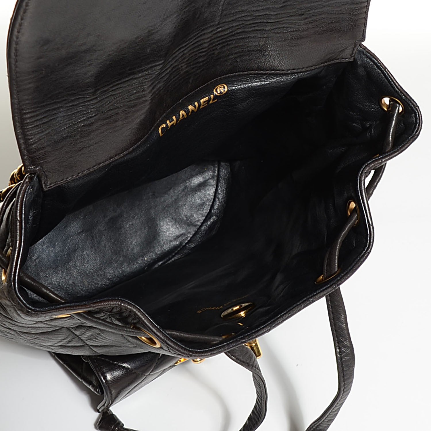 Chanel Lambskin Quilted Backpack Black 5 of 9