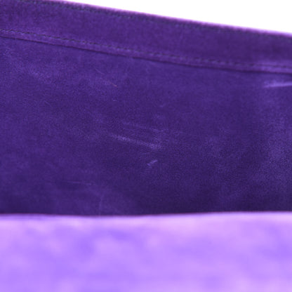 Saint Laurent Textured Calfskin Classic Y Ligne Clutch Purple 9 of 14