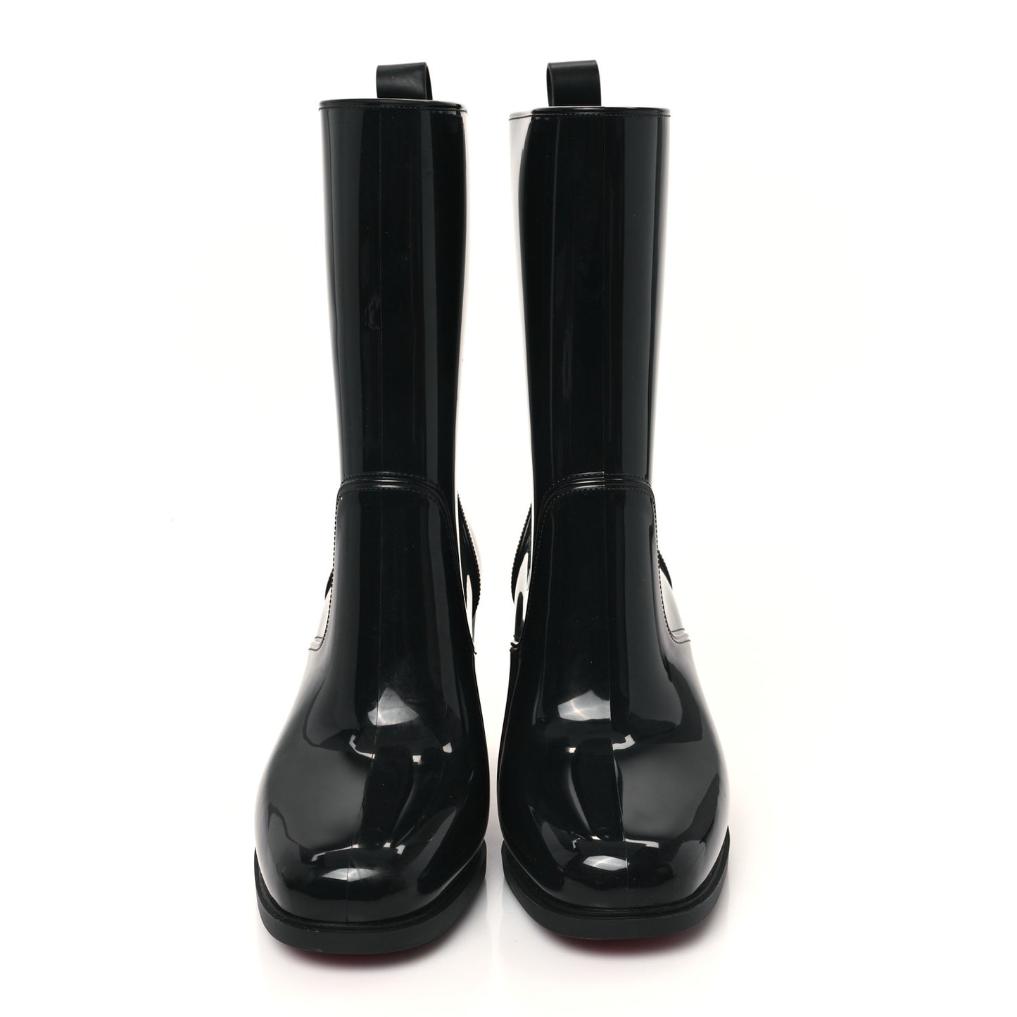 Recycled PVC Calfskin Loubirain 70 Boots 37 Black