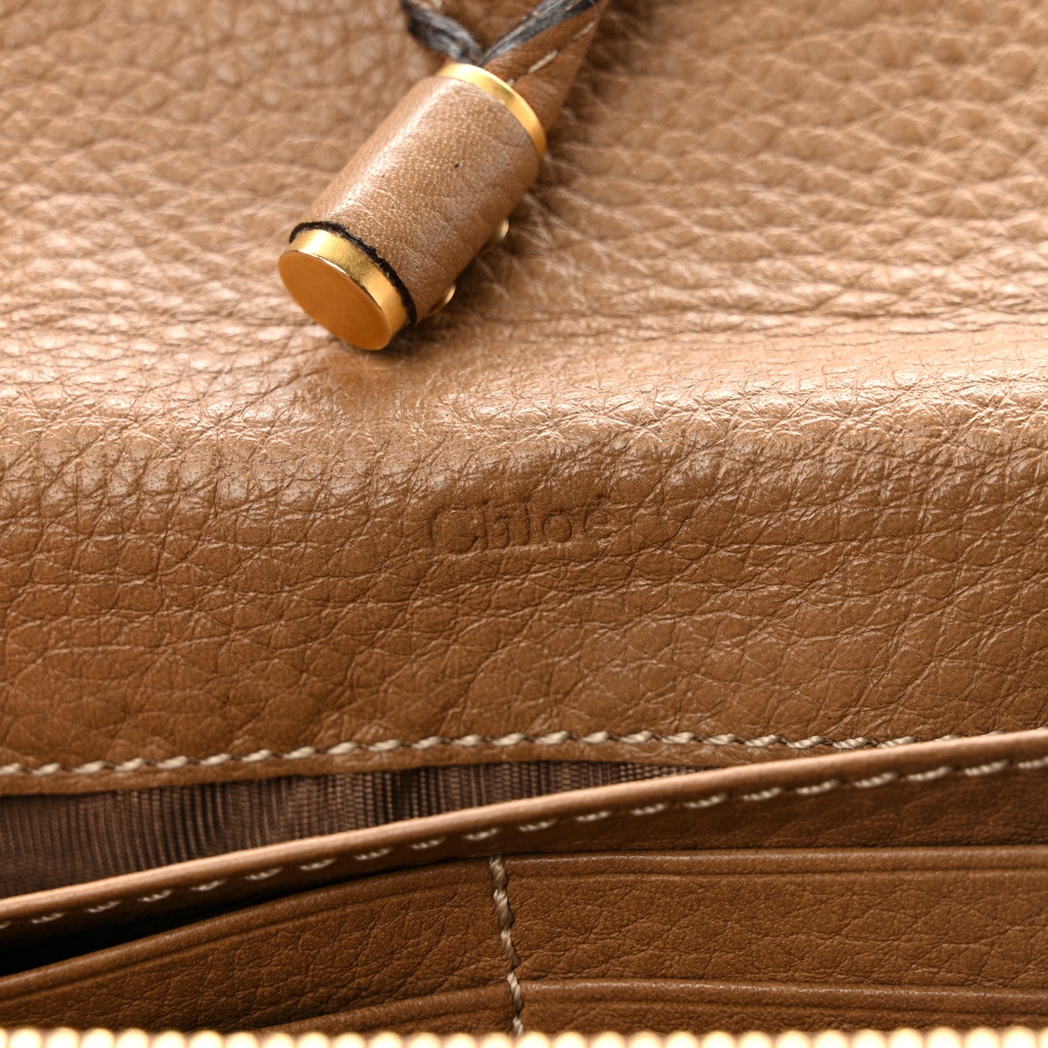 Chloe Calfskin Marcie Continental Flap Wallet Nut 7 of 10