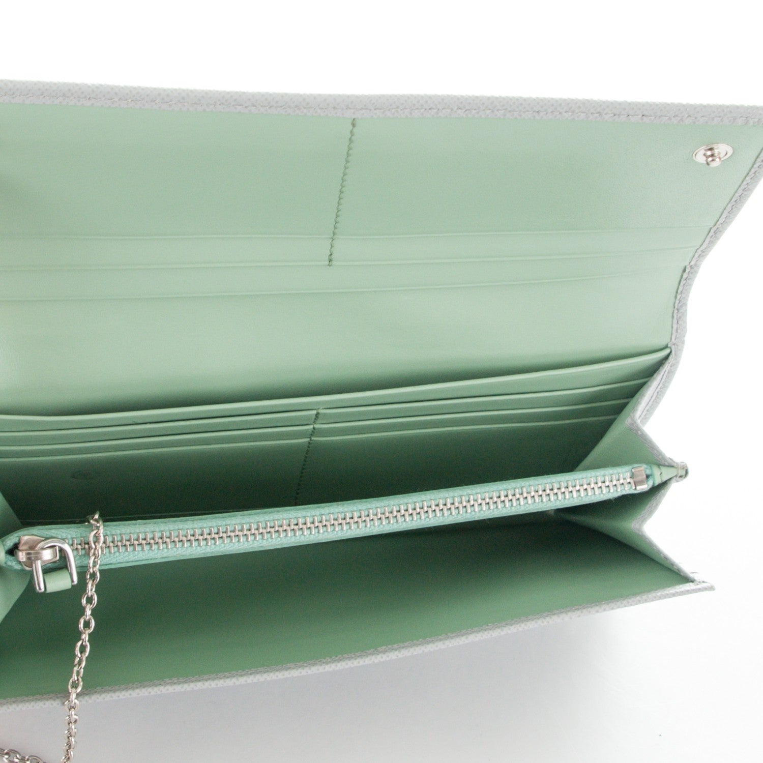Prada Saffiano Colour Continental Flap Wallet Granito Acquamarina 6 of 8