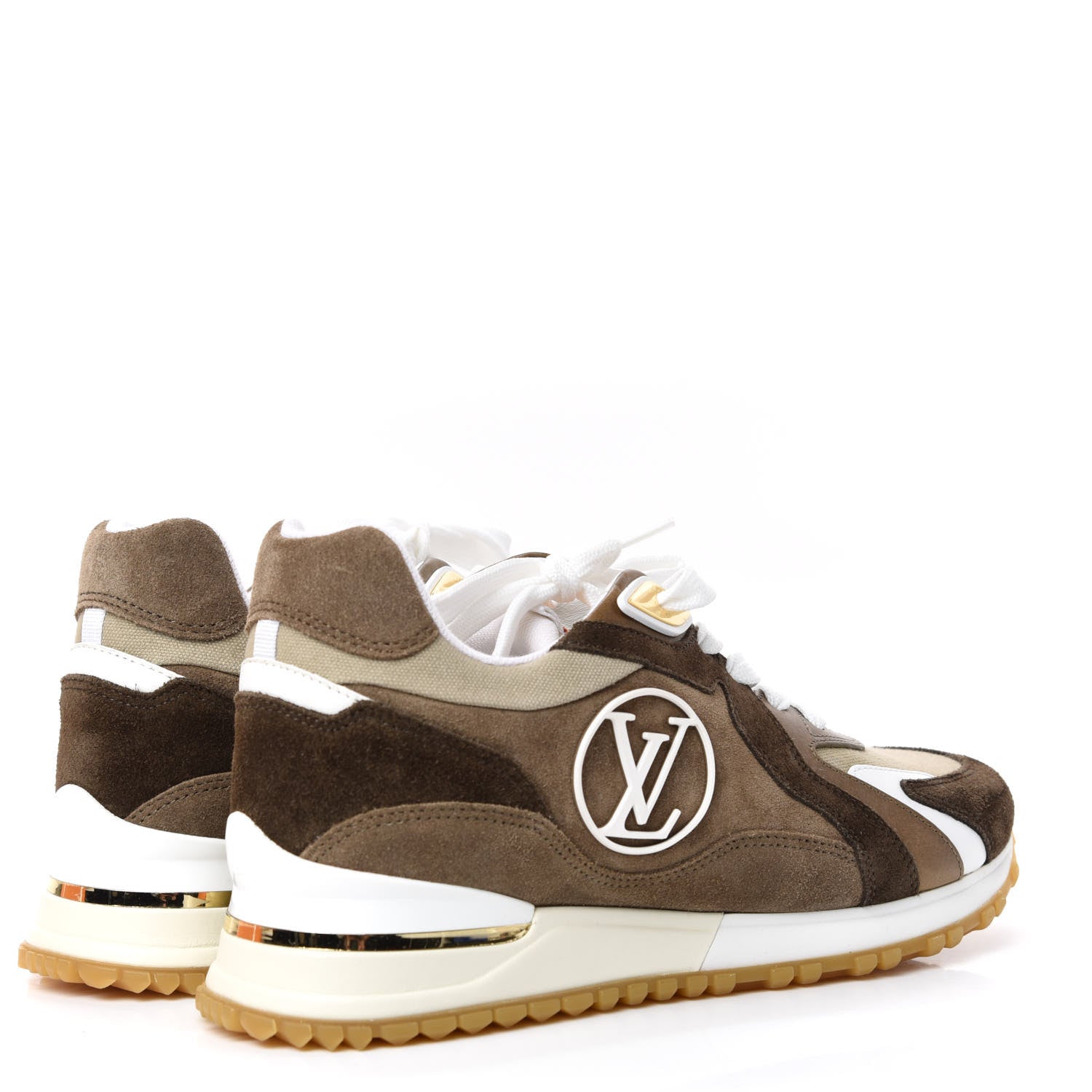 Louis Vuitton Calfskin Suede Run Away Sneakers 36 Kaki 4 of 10