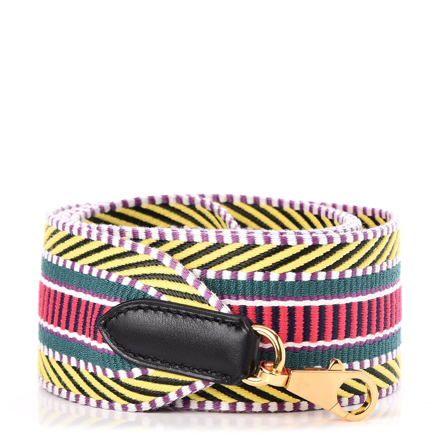 Hermes Toile Swift 50mm Sangle Cavale Shoulder Strap Multicolor Noir 1 of 5