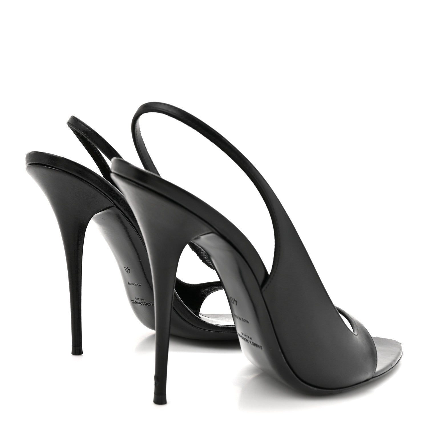 Saint Laurent Calfskin Gippy 110mm Sandals  40 Black 5 of 9