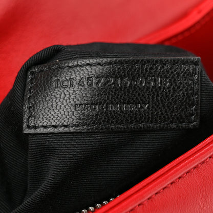 Saint Laurent Calfskin Y Quilted Monogram Medium Loulou Chain Satchel Lipstick Red 8 of 11
