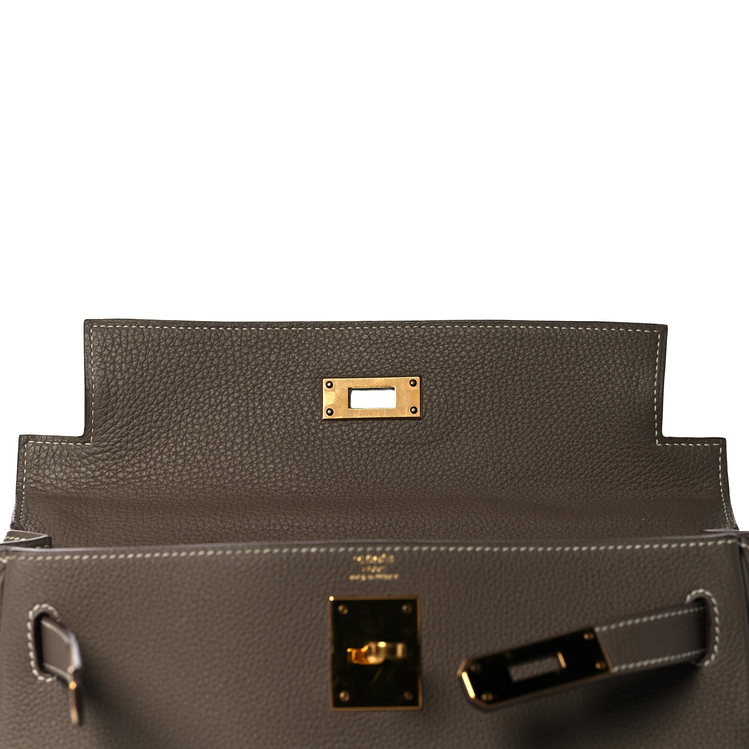 Hermes Togo Kelly Retourne 28 Etoupe 17 of 40