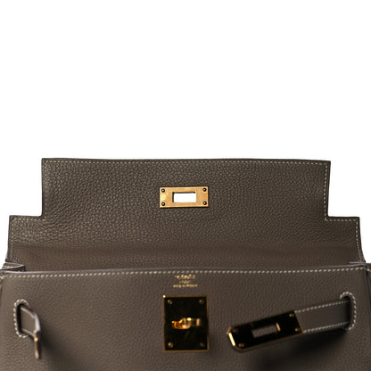 Hermes Togo Kelly Retourne 28 Etoupe 17 of 40