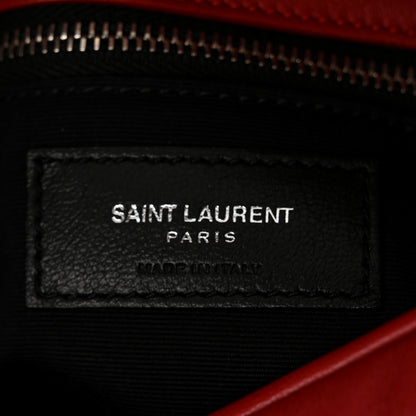 Saint Laurent Lambskin Quilted Medium Loulou Puffer Monogram Chain Satchel Red 6 of 11