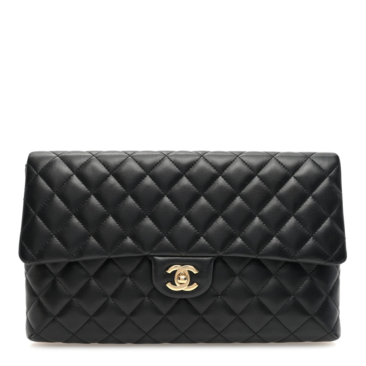 Chanel Lambskin Quilted Flap Clutch Black 1 of 10