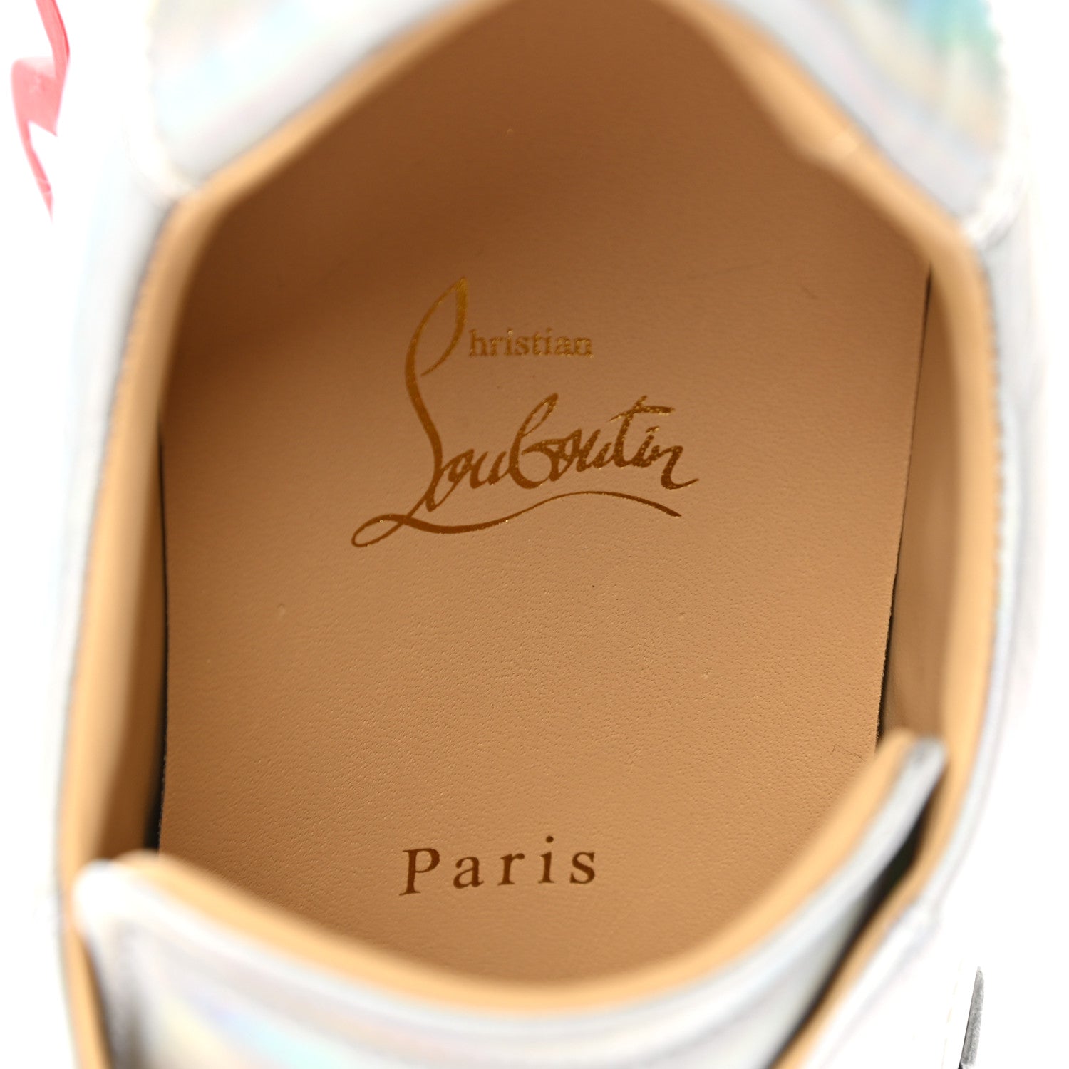 Christian Louboutin Laser Reflective Calfskin Mens Loubishark Sneakers 43 Laser White 7 of 9