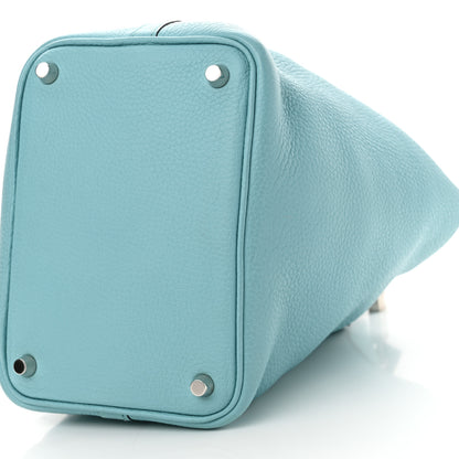 Hermes Taurillon Clemence Picotin Lock 18 PM Bleu Atoll 10 of 10