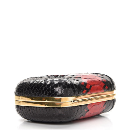 Alexander McQueen Python Skull Box Clutch Red Black 4 of 10