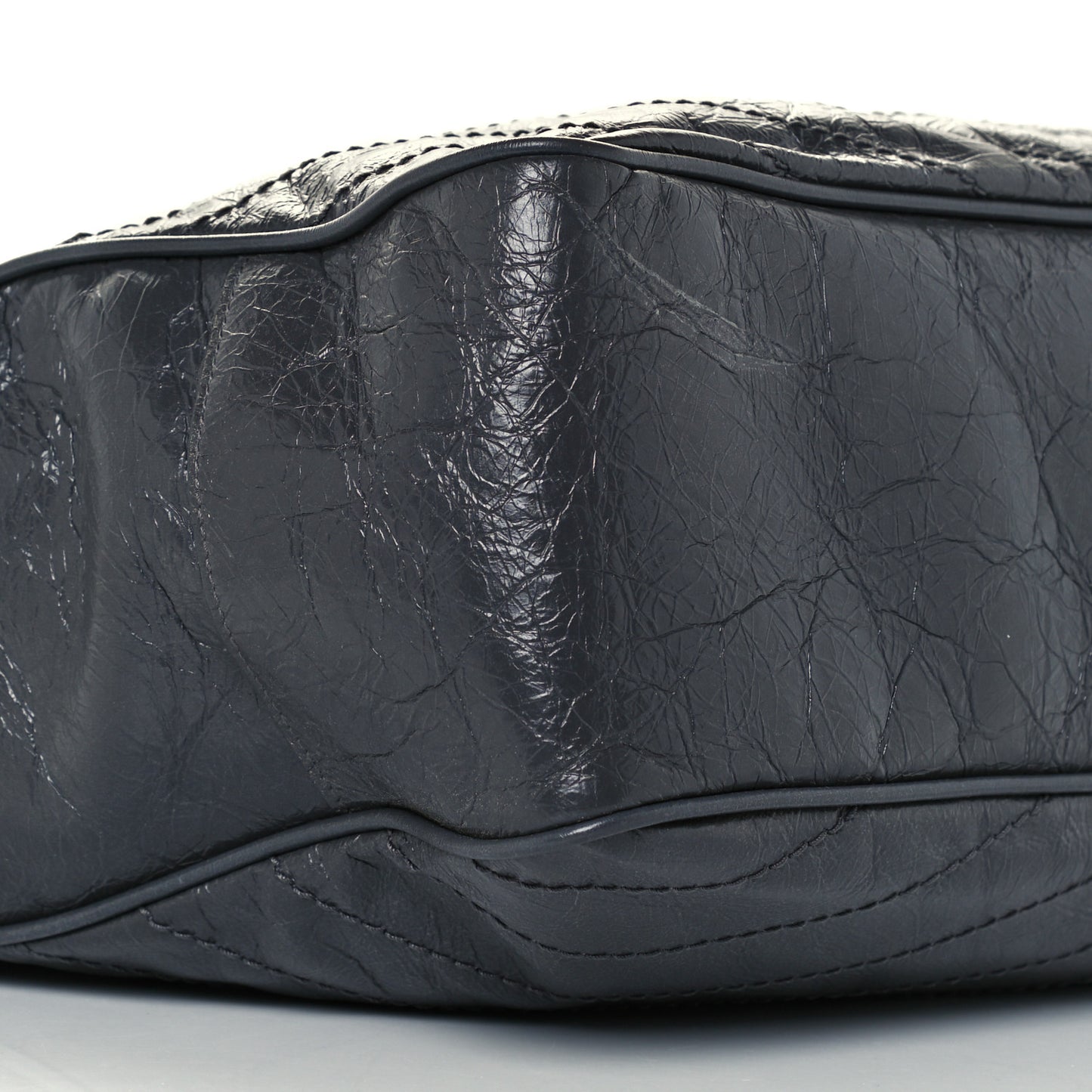 Crinkled Calfskin Matelasse Monogram Large Niki Shopping Tote Bag Grey