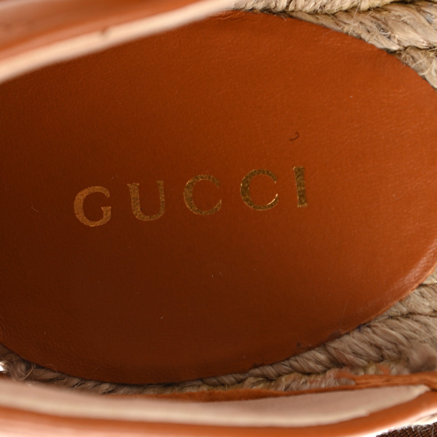 Gucci Nappa Matelasse GG Marmont Ankle Wrap Platform 35/120mm Espadrille Wedges 40 Cognac 7 of 8