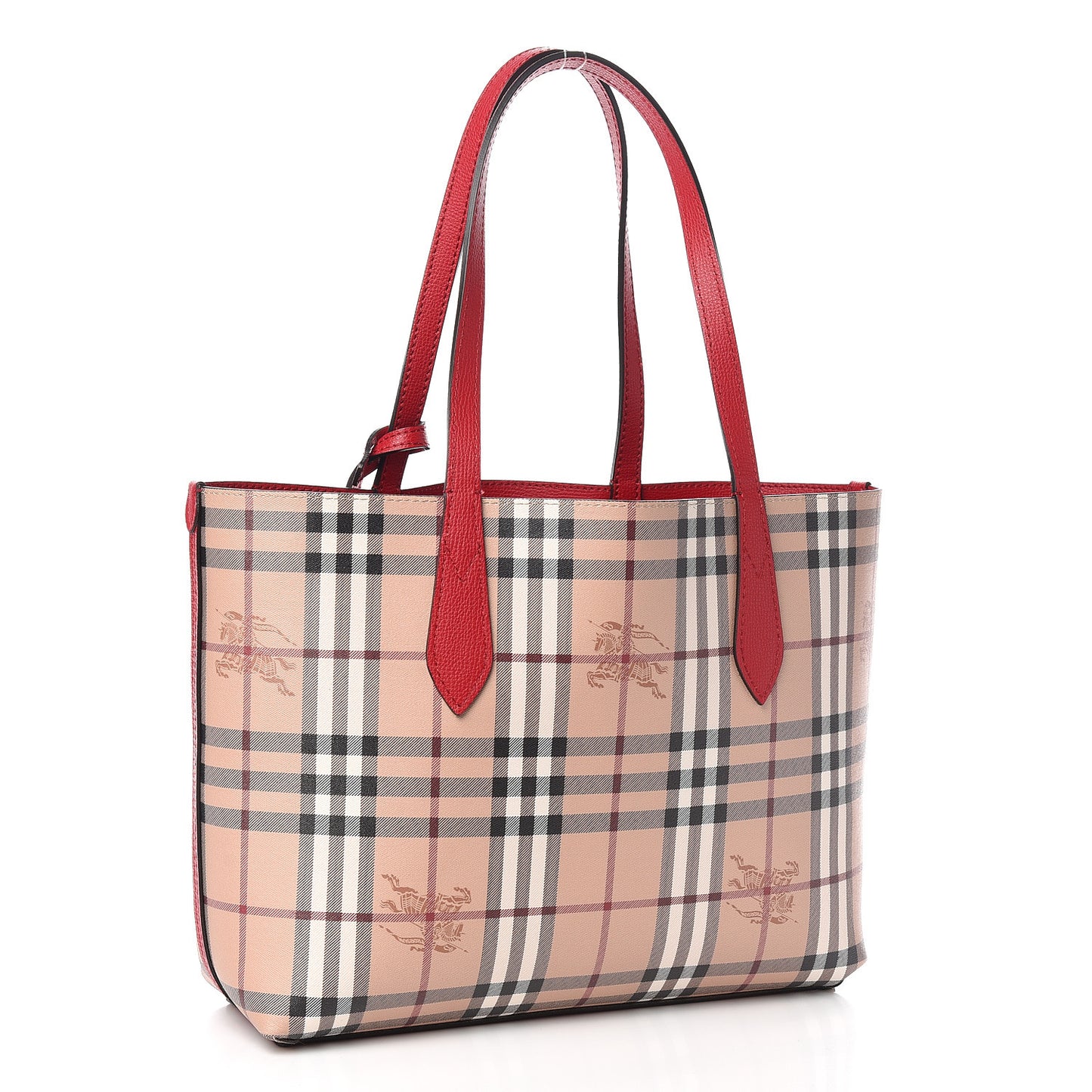 Haymarket Check Small Reversible Tote Poppy Red