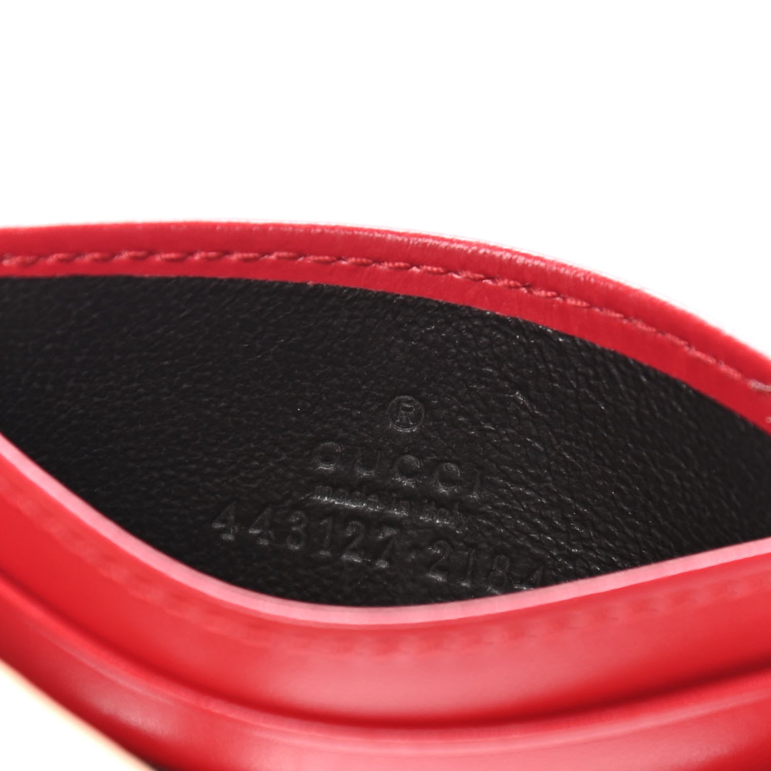 Gucci Calfskin Matelasse GG Marmont Card Holder Hibiscus Red 6 of 8