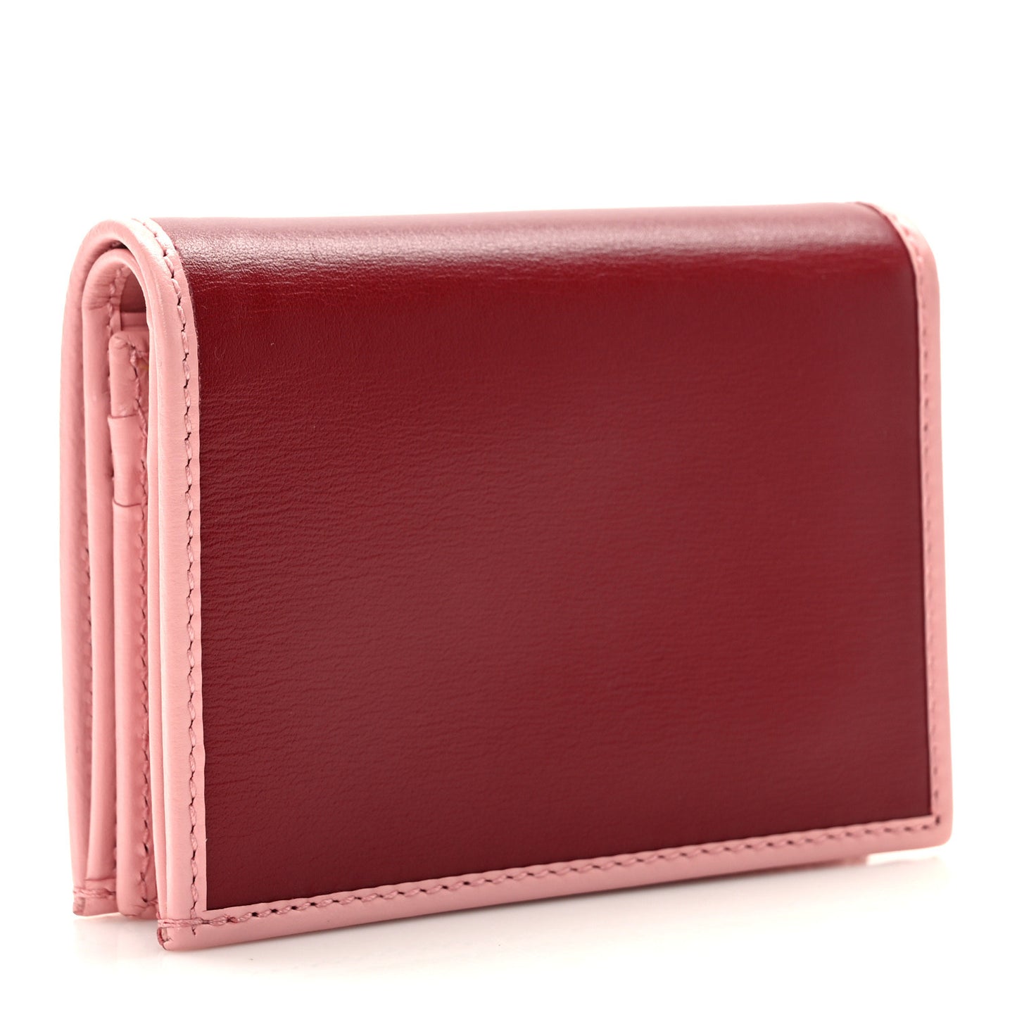 Boarded Plutone Calfskin Horsebit 1955 Card Case Wallet New Cherry Red Wild Rose